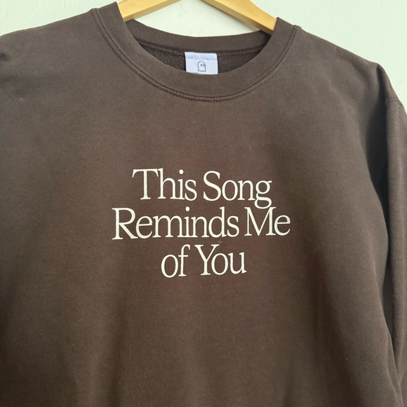 Lonely Ghost This Song Reminds Me of You Crewneck Sweatshirt Size S Brown Love - Picture 2 of 6